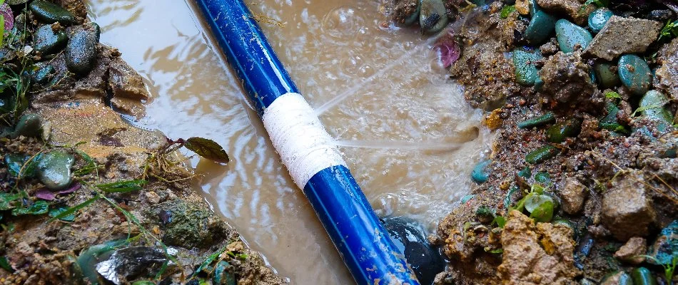 Cracked pipe of an irrigation system in Memphis, TN.