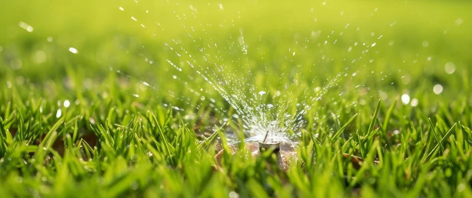 A sprinkler head in Memphis, TN, with low water pressure.